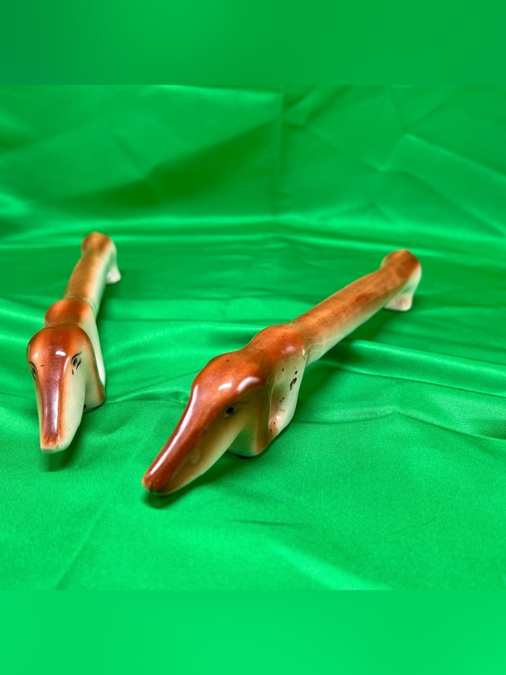 Vintage Dachshund Salt And Pepper Shaker Long One Piece Japan